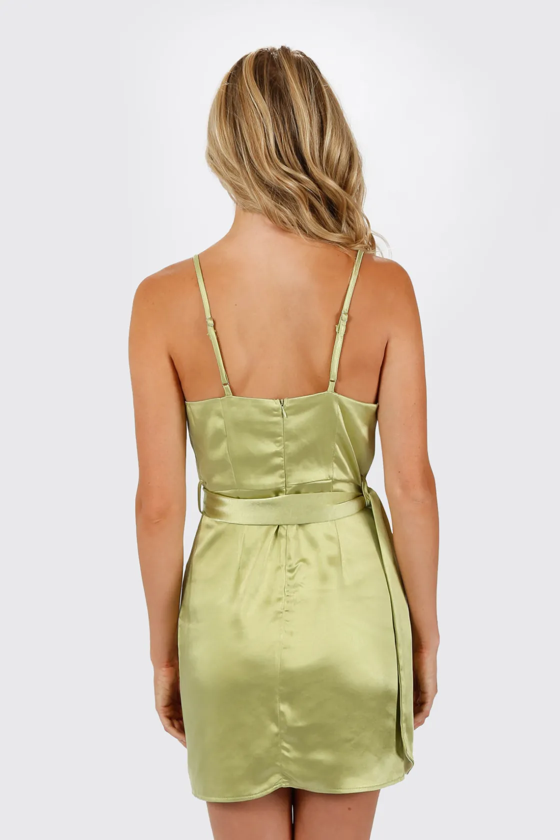 Tobi Keila Cowl Neck Satin Mini Dress - Cream