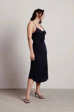 Tobi Kendall Front Tie Sheer Midi Dress -