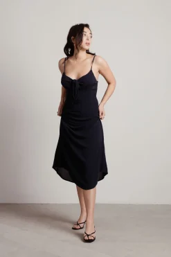 Tobi Kendall Front Tie Sheer Midi Dress -