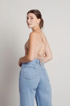 Tobi Kenzo Cross Back Bodysuit - Nude