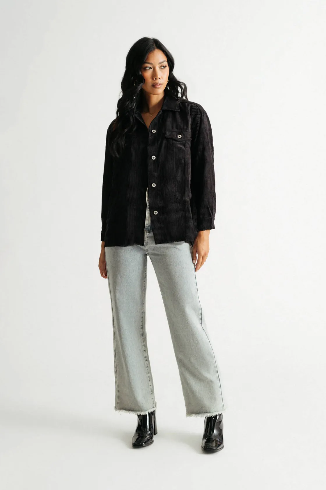 Tobi Kimora Corduroy Button Down Shacket