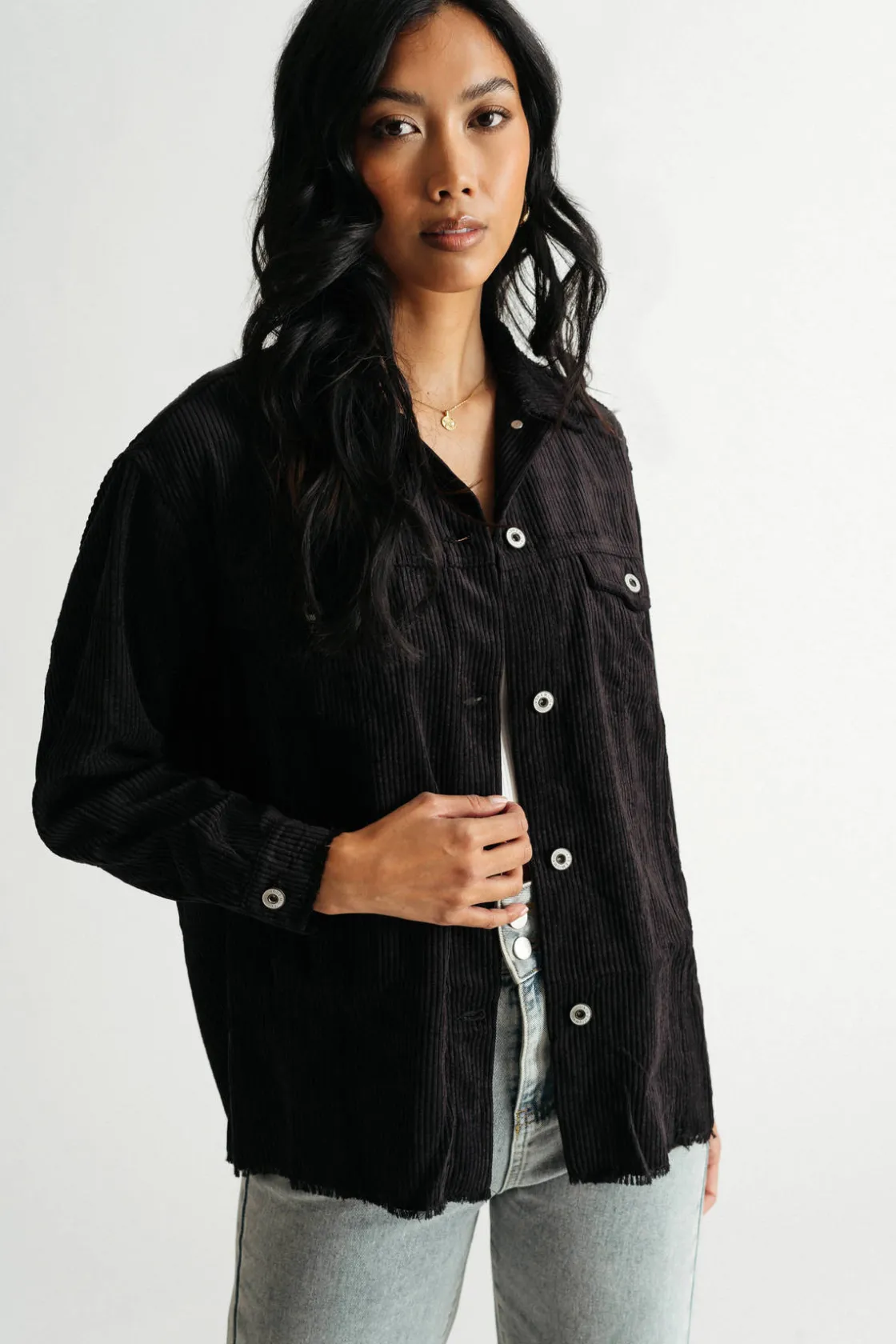 Tobi Kimora Corduroy Button Down Shacket