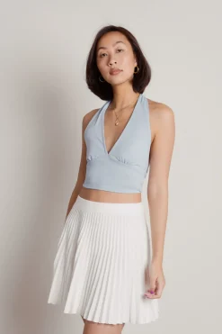 Tobi Kobe Pleated Mini Skirt - Sage