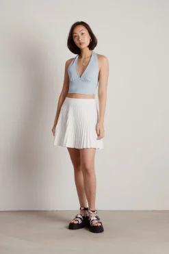 Tobi Kobe Pleated Mini Skirt - Sage