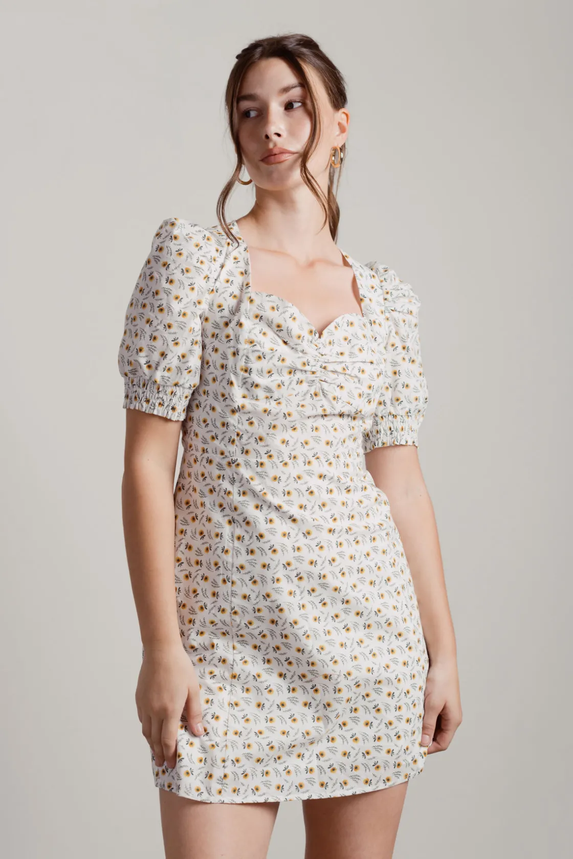 Tobi Kylaa Puff Sleeve Skater Mini Dress -