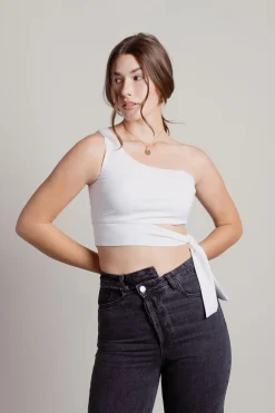 Tobi Ladies Night Crop Top - Light Blue