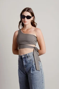 Tobi Ladies Night Crop Top - Light Blue