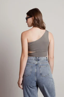 Tobi Ladies Night Crop Top - Light Blue