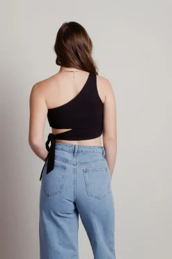Tobi Ladies Night Crop Top - Light Blue