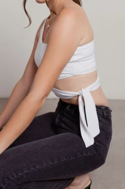 Tobi Ladies Night Crop Top - Light Blue