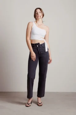 Tobi Ladies Night Crop Top - Light Blue