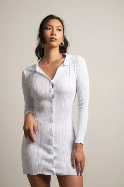 Tobi Last Call Long Sleeve Button Up Mini Dress -