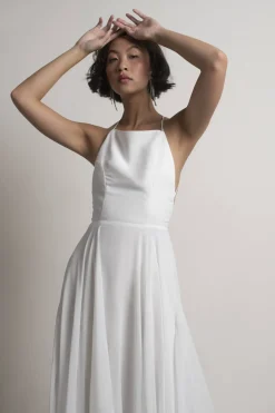 Tobi Last Touch Halter Cross Back Maxi Dress - Navy