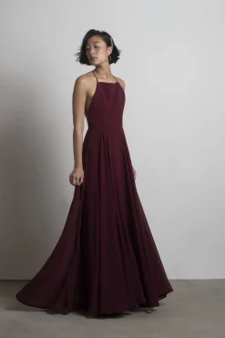 Tobi Last Touch Halter Cross Back Maxi Dress - Navy