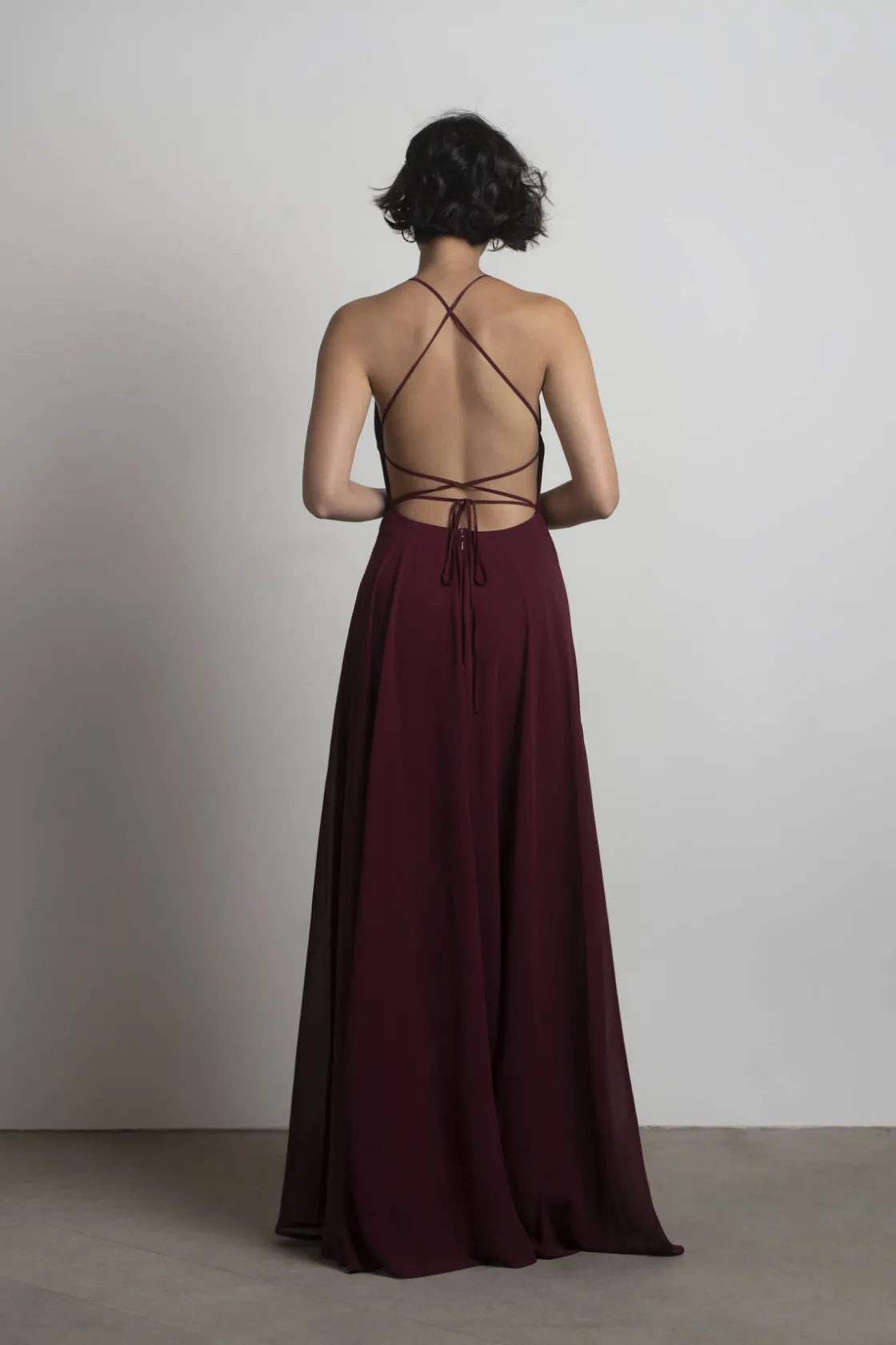 Tobi Last Touch Halter Cross Back Maxi Dress - Navy