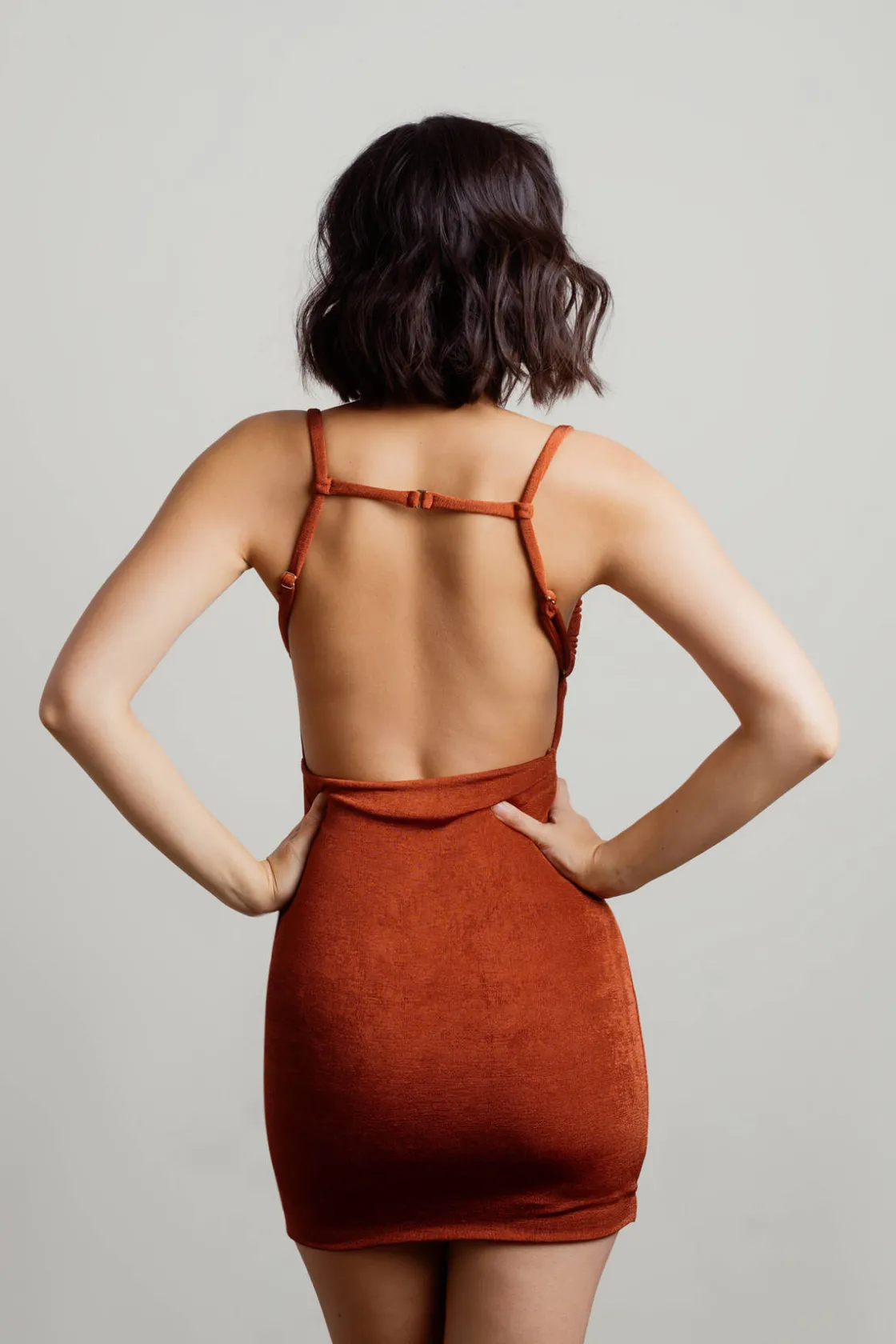 Tobi Late Night Calls Open Back Bodycon Mini Dress -
