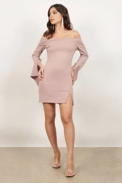 Tobi Late Night Love Bell Sleeve Bodycon Mini Dress -