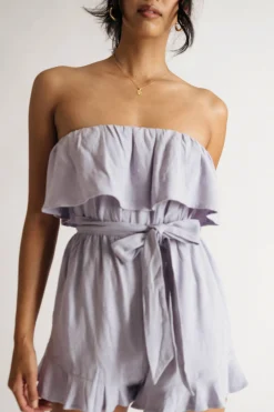 Tobi Lauren Strapless Romper - Lavender