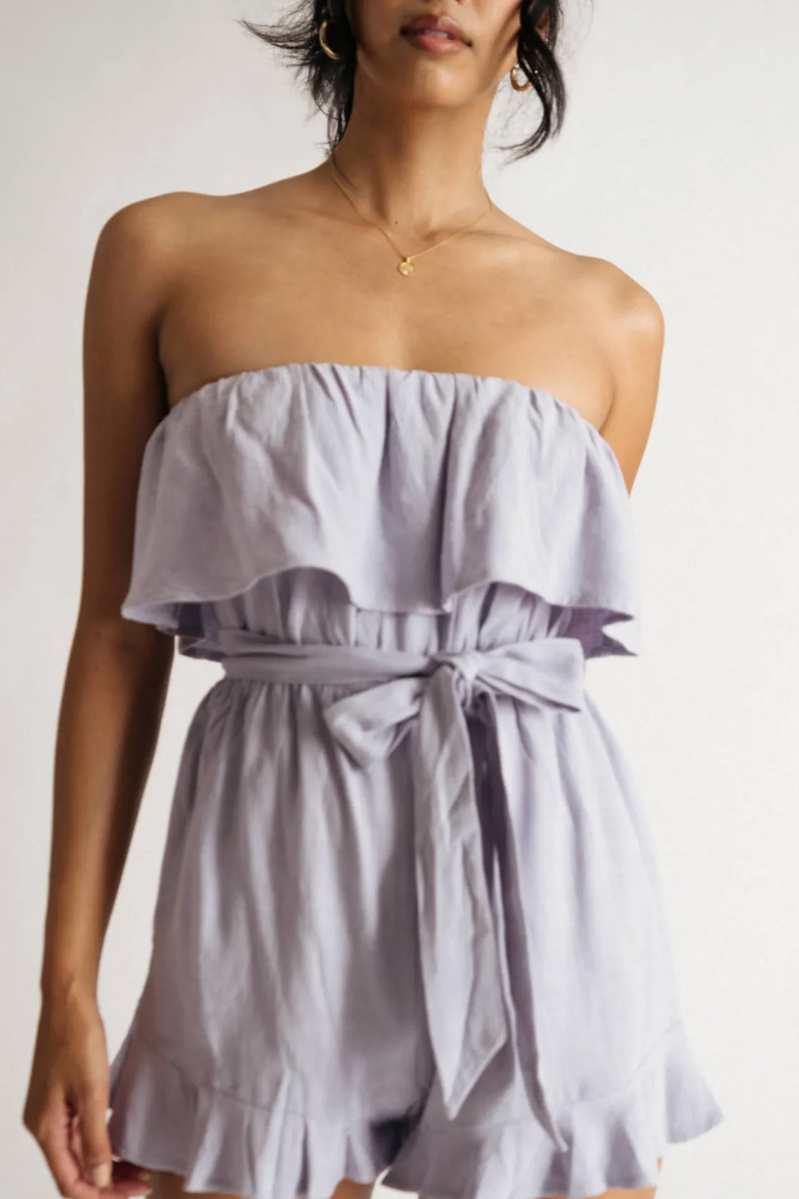 Tobi Lauren Strapless Romper - Lavender