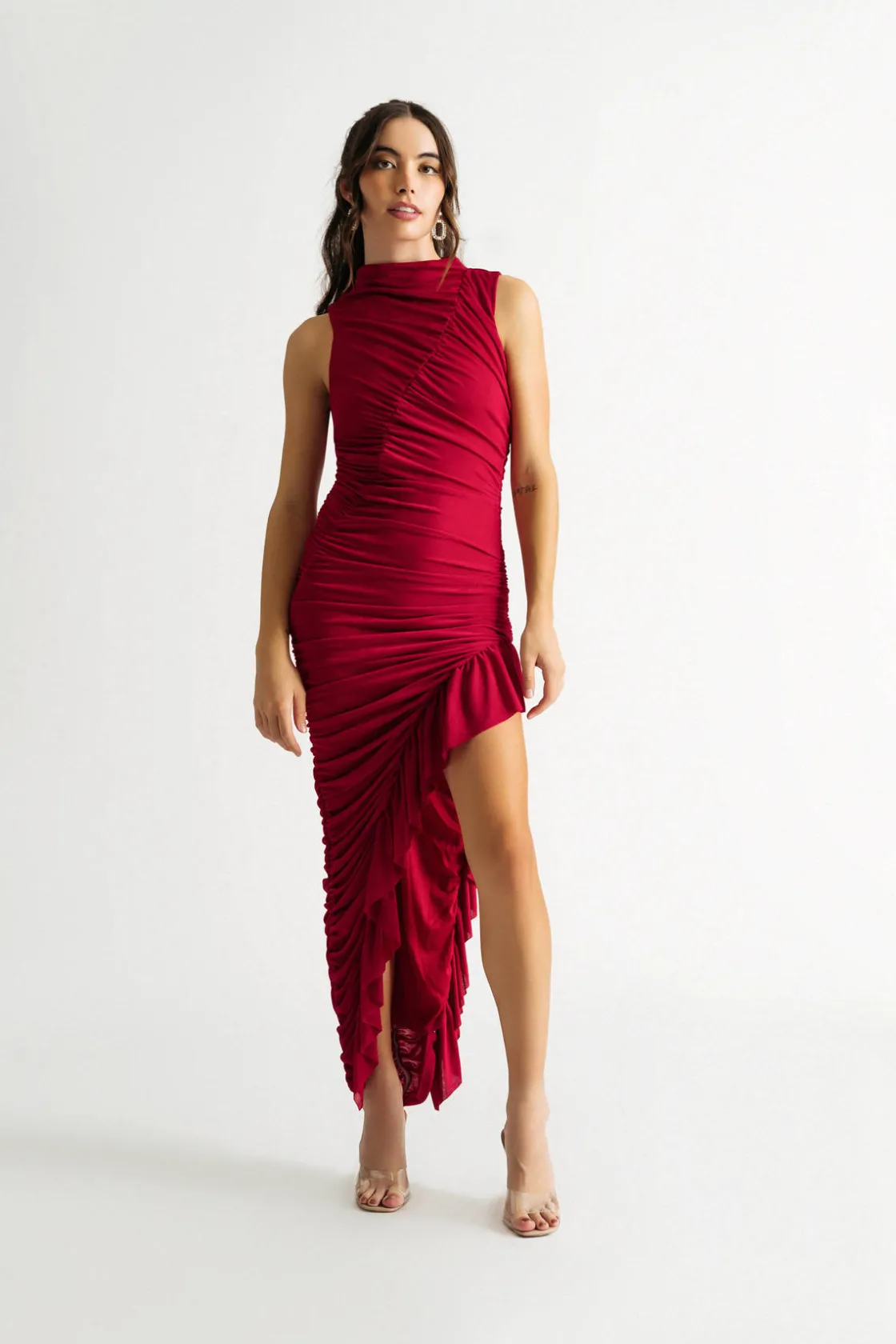 Tobi Lavin Shir Asymmetrical Slit Bodycon Dress