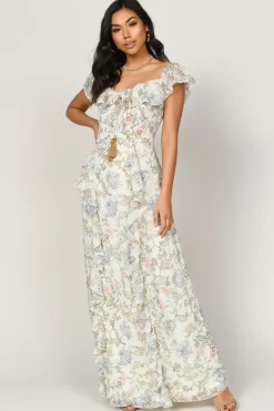 Tobi Layna Floral Ruffle Maxi Dress -
