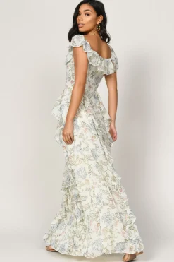 Tobi Layna Floral Ruffle Maxi Dress -
