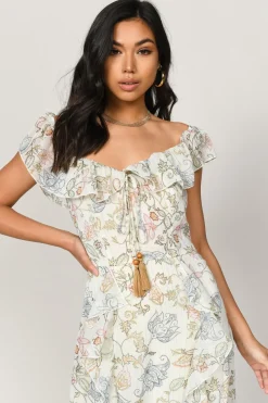 Tobi Layna Floral Ruffle Maxi Dress -