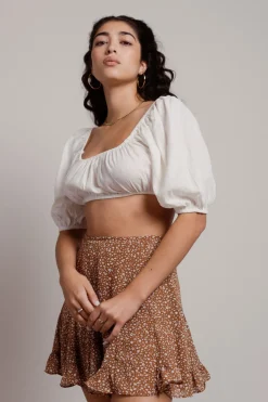 Tobi Leave Town Crop Top - White