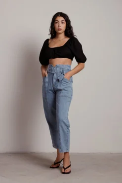Tobi Leave Town Crop Top - White