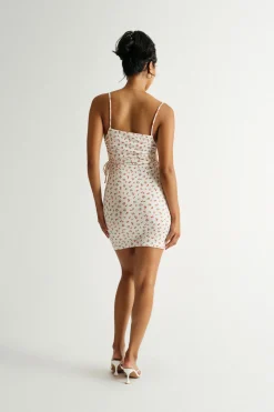 Tobi Left You On Read Floral Ribbed Mini Dress -
