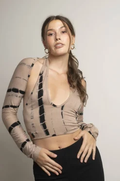Tobi Legendary Tie Dye Halter Top With Shrug Set -