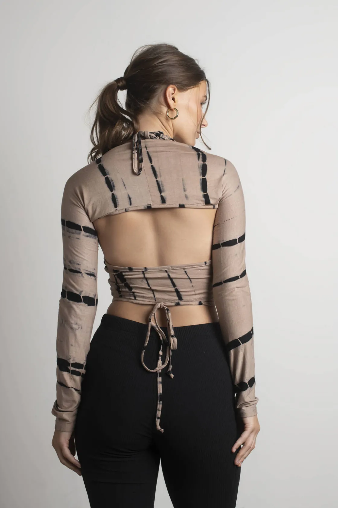 Tobi Legendary Tie Dye Halter Top With Shrug Set -