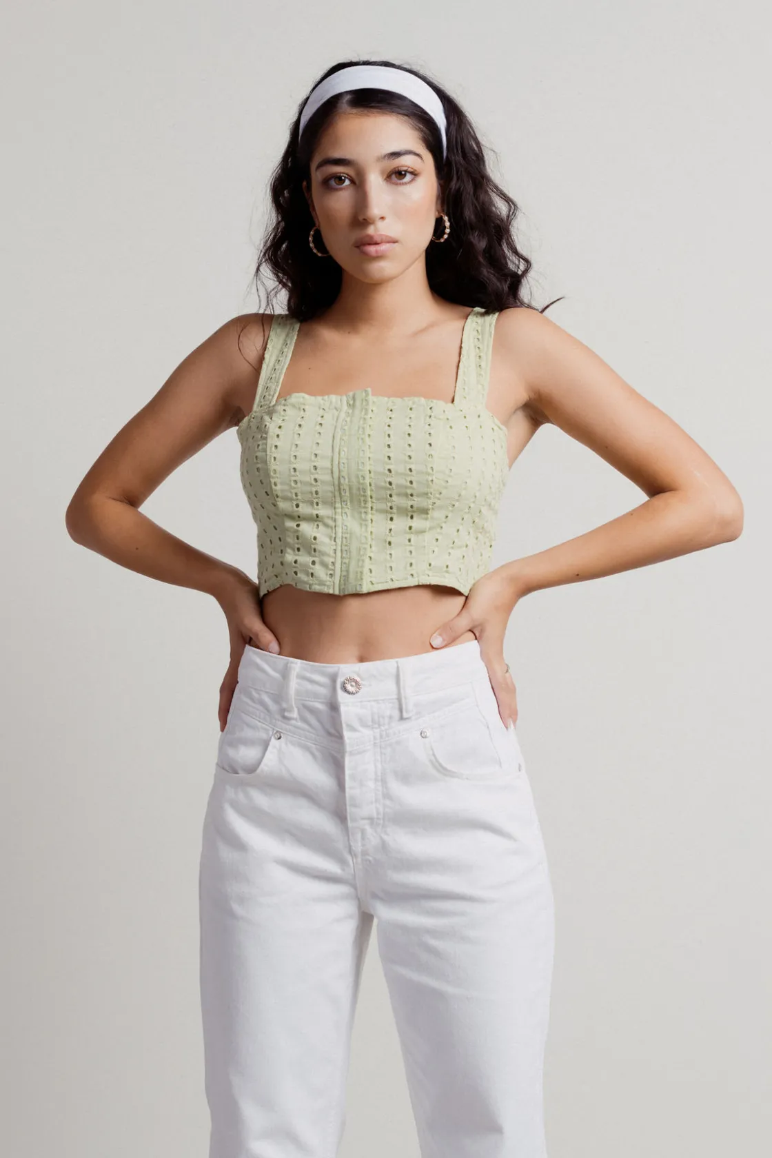 Tobi Lemon Lime Crop Top -