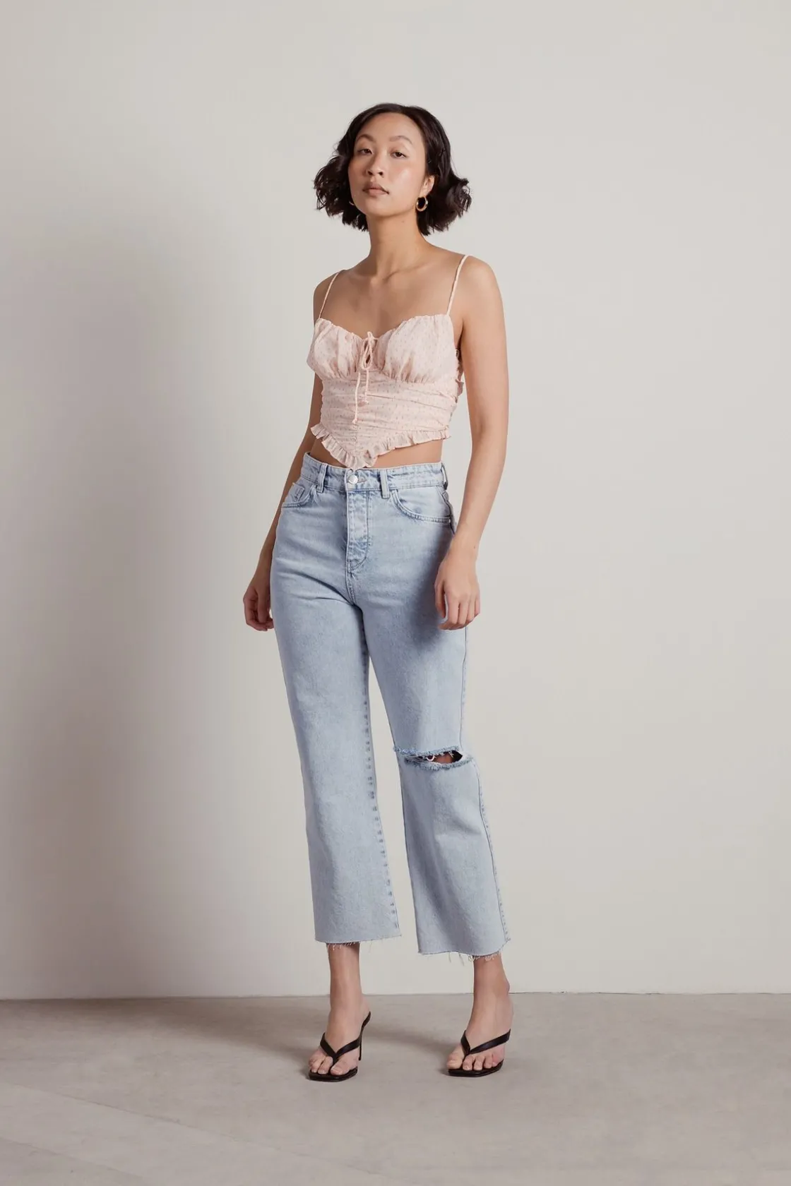 Tobi Let Me Know Crop Top - Floral Off-White