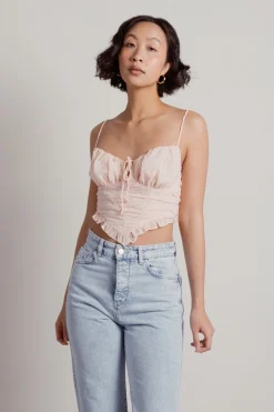 Tobi Let Me Know Crop Top - Floral Off-White