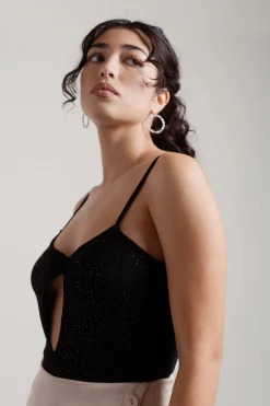 Tobi Let Me Shine Front Tie Bodysuit -