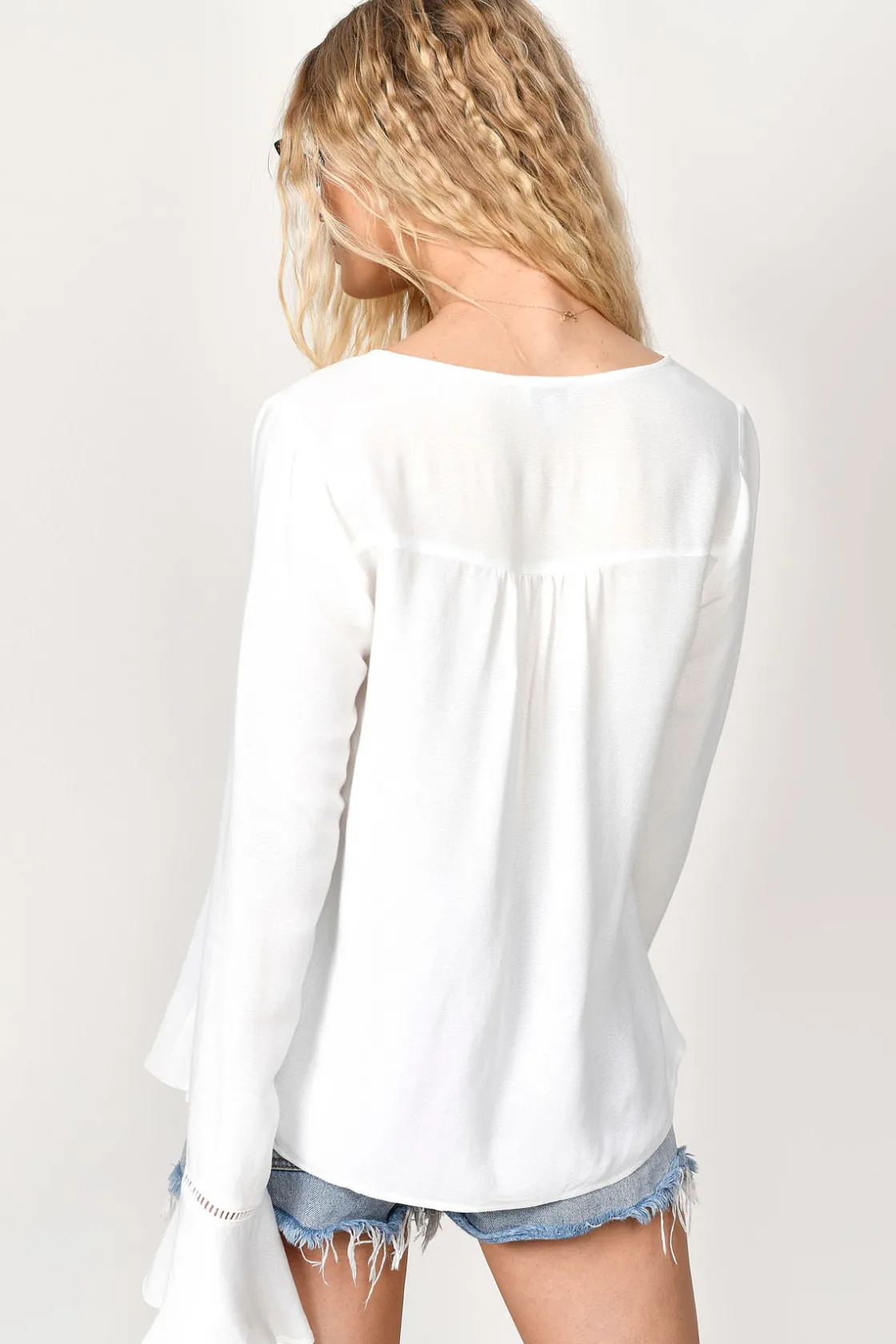 Tobi Lexi Lace Up Blouse - Black