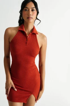 Tobi Lia Collared Bodycon Mini Dress -