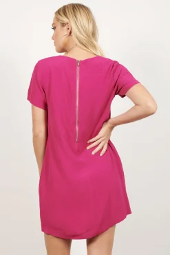 Tobi Lift Me Up Boat Neck Shift Mini Dress -
