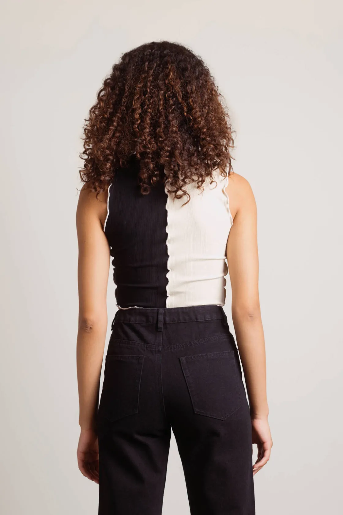 Tobi Like I Want You Crop Top - Ecru Black