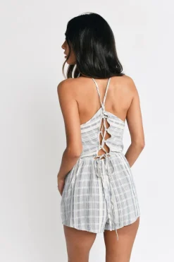 Tobi Limits Lace Up Romper -