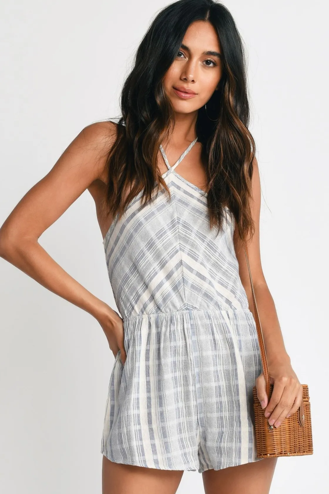 Tobi Limits Lace Up Romper -