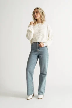 Tobi Little Secret Textured Sweater - Light Blue