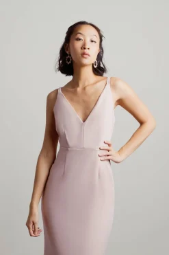 Tobi Lock It Down Deep V Mermaid Maxi Dress - Ivory
