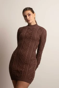 Tobi Look Back Backless Sweater Mini Dress - Stone