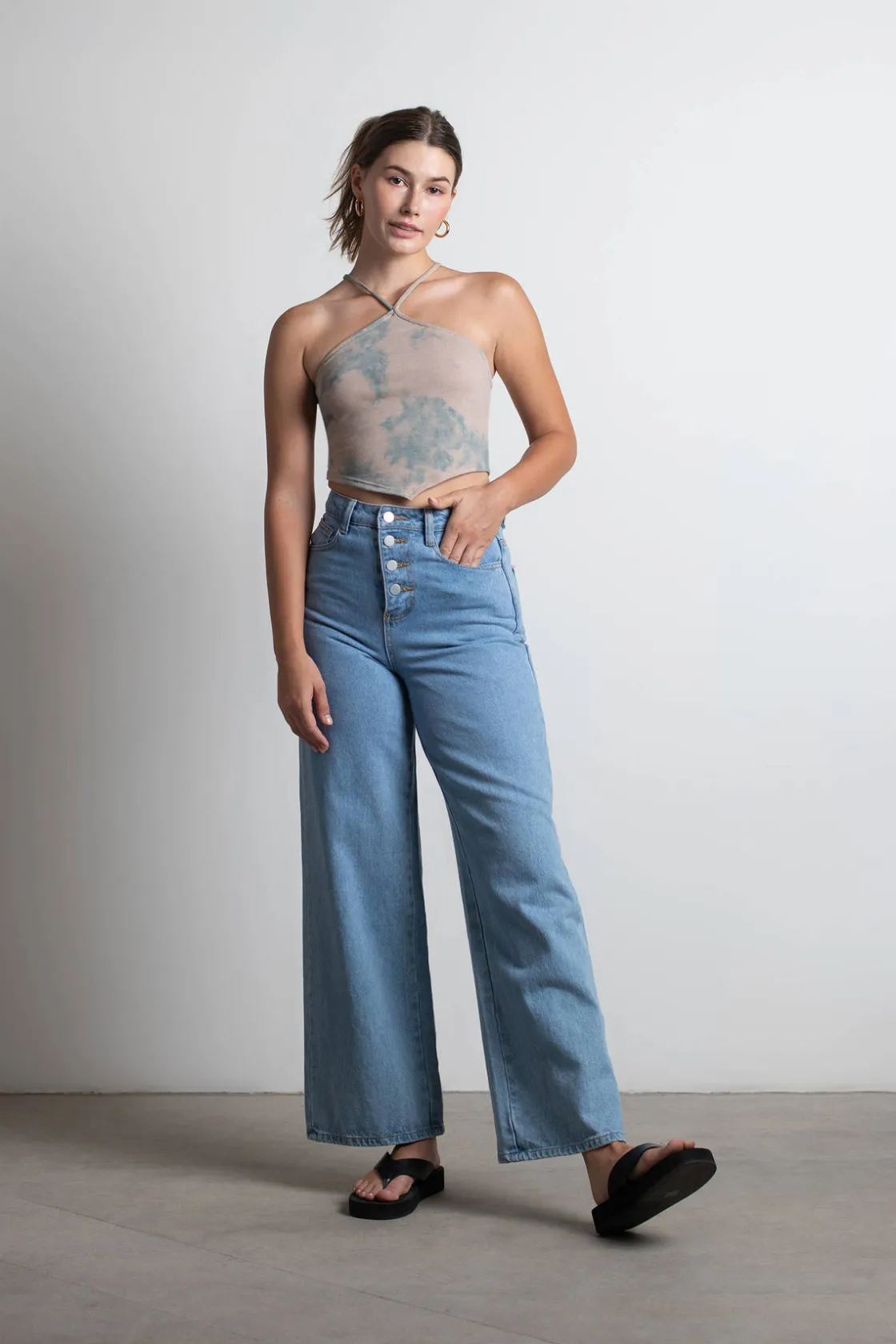 Tobi Look Over Here Crop Top - Rainbow