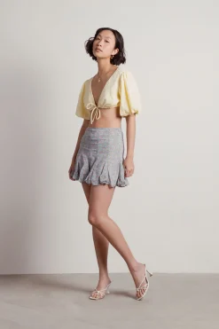 Tobi Look This Way Floral Mini Skirt - Natural