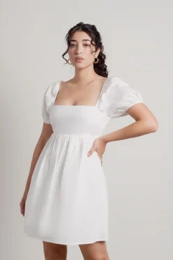 Tobi Love You Less Back Tie Puff Sleeve Babydoll Dress