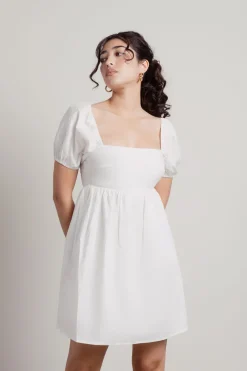 Tobi Love You Less Back Tie Puff Sleeve Babydoll Dress