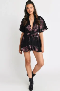 Tobi Lovely Roses Open Back Romper -